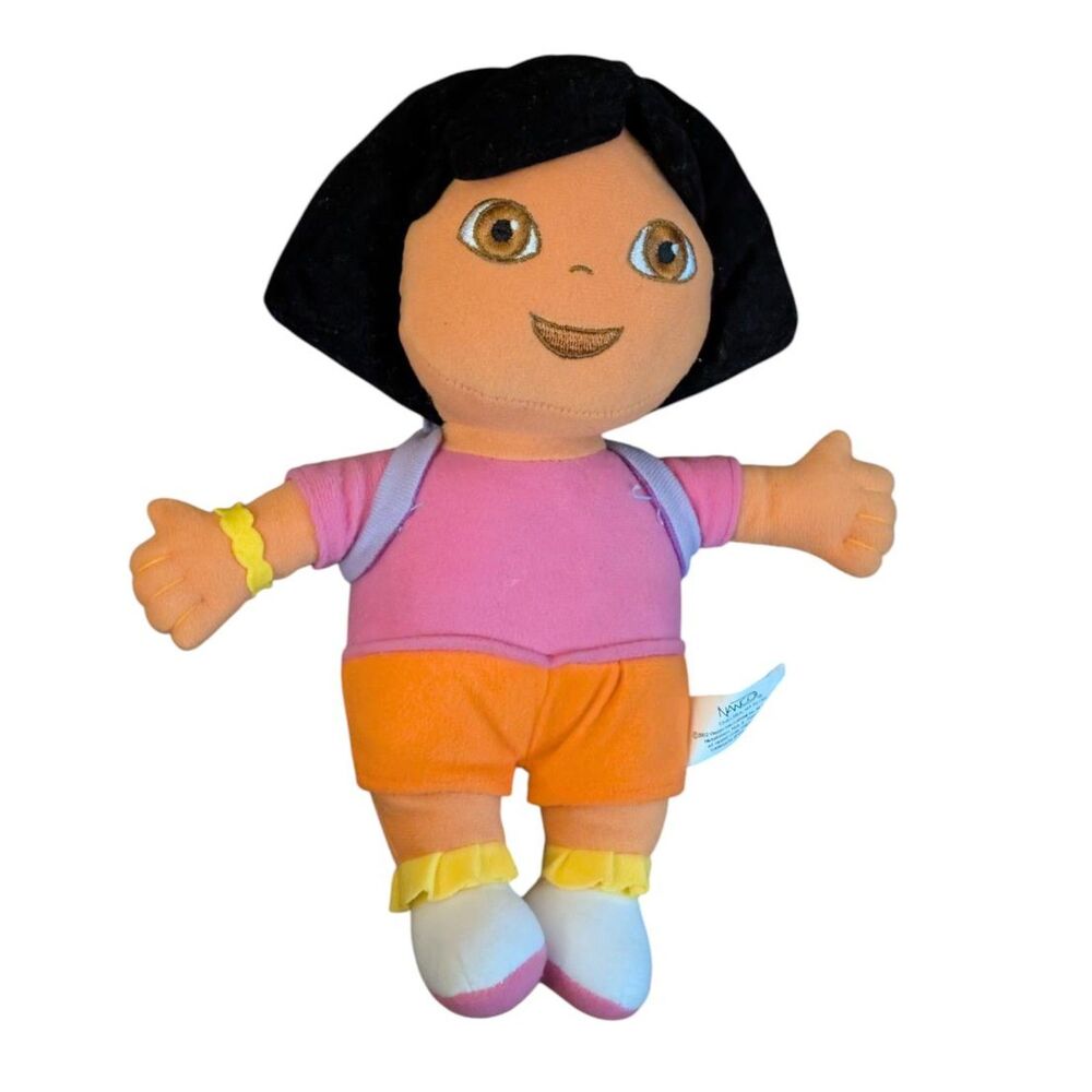 Vintage 2002 Dora the Explorer Plush Doll Nanco Nickelodeon Soft Toy 11 Inch